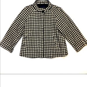 Banana Republic Wool Houndstooth Coat Small Black